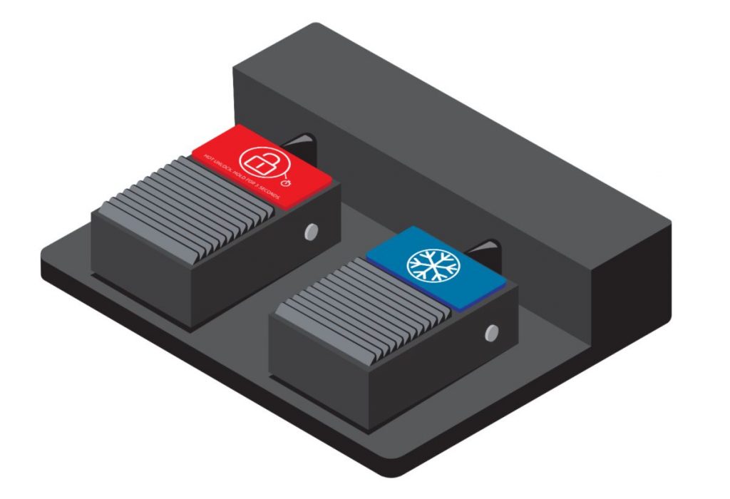 A dual foot pedal as one of the methods of creating touchless water filling station