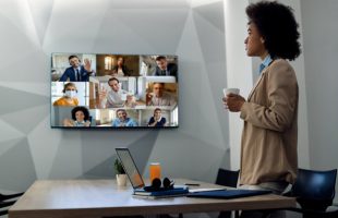 A remote team on call via UCaaS and a VoIP system