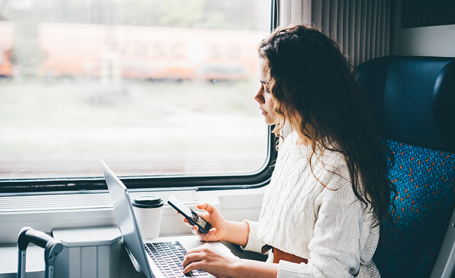 Technology allows you to work while you travel
