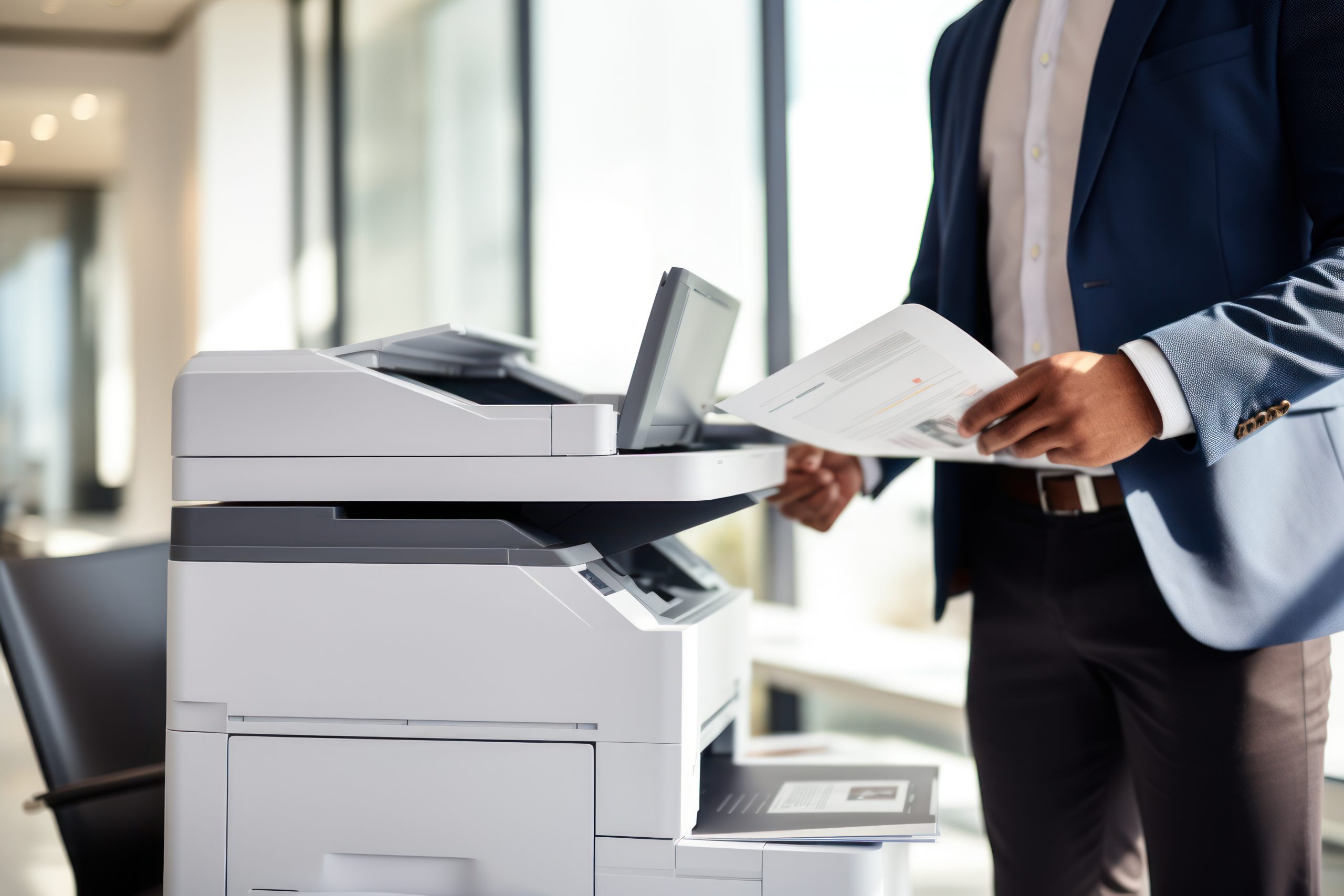 Man using printer at the office