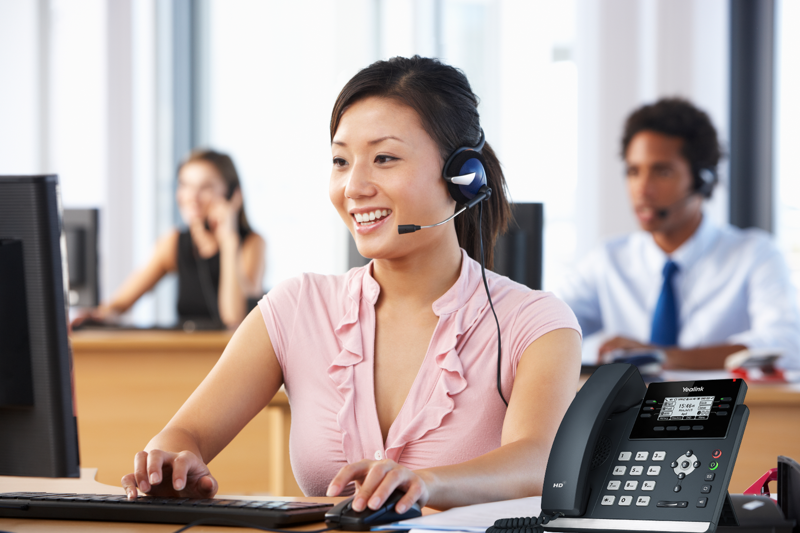 Customer service with VOIP phone system
