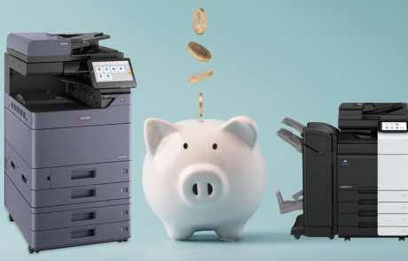 Copiers and piggy bank