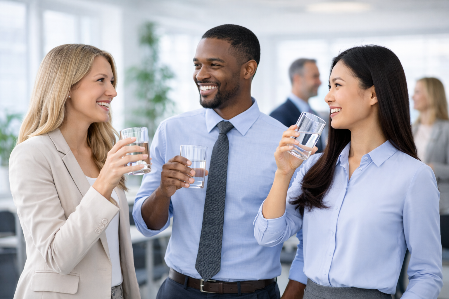 Employees Drinking Water