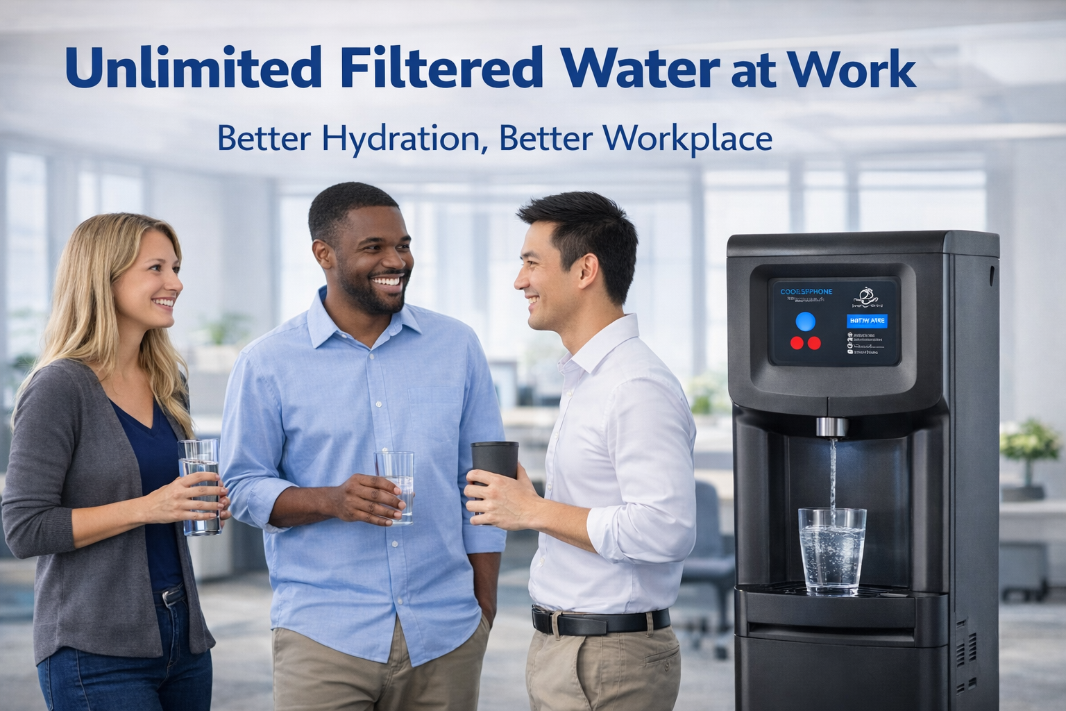 Employees with Water Cooler