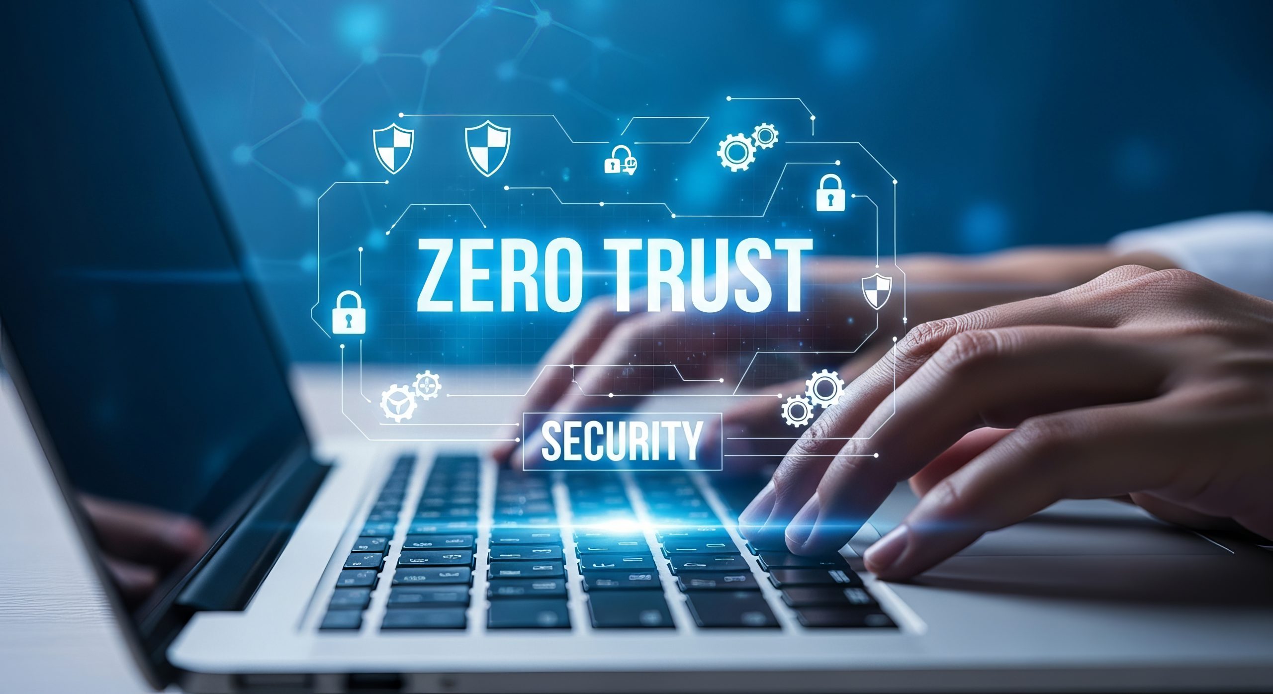 Zero trust security picture with laptop
